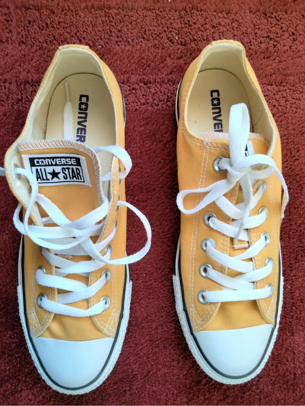 Unisex Converse Yellow Low Top Canvas Sneakers